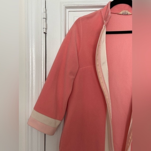 Vanity Fair Vintage Retro Fleece Pink & Cream Stripe Comfy Soft House Robe 70’s - Picture 5 of 15